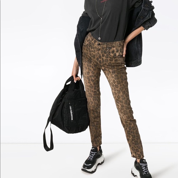r13 leopard jeans